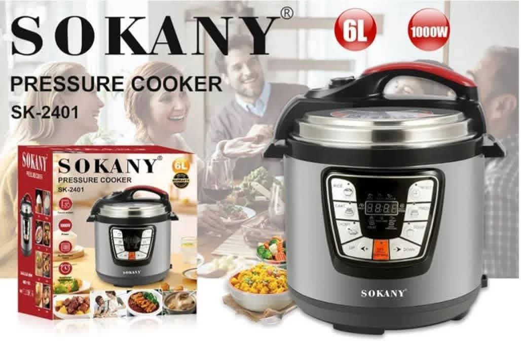 SOKANY 6L Electric Pressure Cooker 1000W (SK-2401) – Stainless Steel thumbnail 2