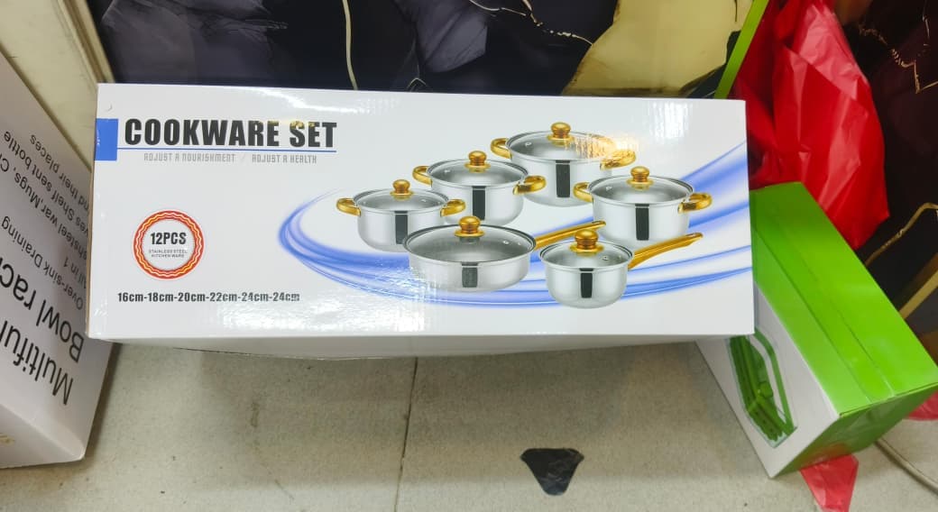 12-Piece-Luxury-Heavy-Stainless-Steel-Cookware-Set-14cm-24cm-QuickDrop-lk