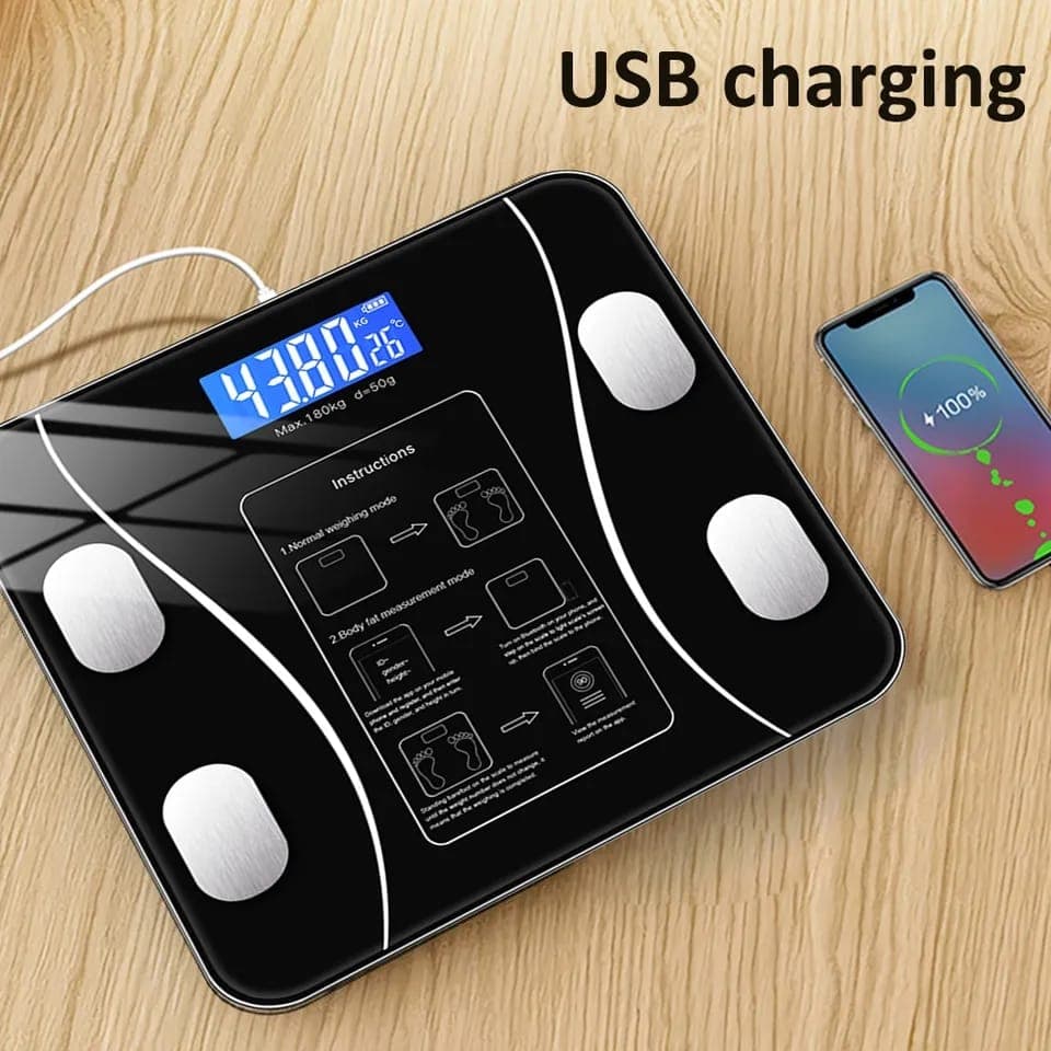 Smart-Bluetooth-Body-Fat-Scale-180kg-USB-Charging-QuickDrop-lk