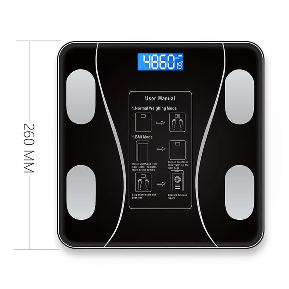 Smart Bluetooth Body Fat Scale - 180kg Digital Weight Scale with USB Charging & Smartphone App thumbnail 5